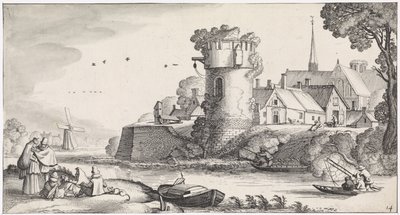 Strážná věž na řece Hravé krajiny a zábavné básně (název série) od Jan van de Velde (II)