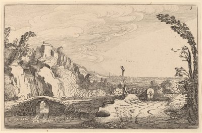 Kaskáda pod kamenným mostem od Jan van de Velde II