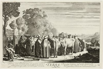 Země, deska 1 z knihy Čtyři živly od Jan van de Velde II