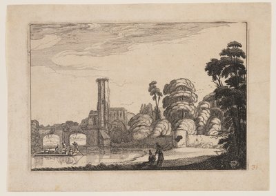 Přívoz před kamenným mostem od Jan van de Velde II