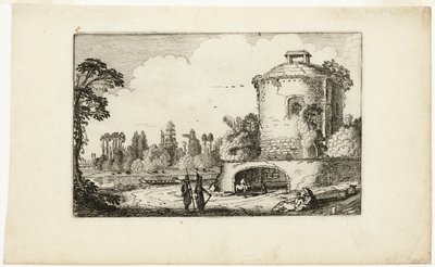 Krajina s kulatou věží od Jan van de Velde II