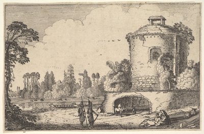 Krajina s kulatou věží, ca. 1616. od Jan van de Velde II