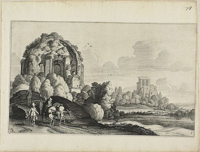 Cestující před chrámem Minerva Medica v Římě od Jan van de Velde II