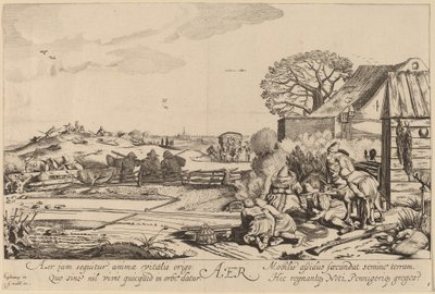 Vzduch od Jan van de Velde II after Willem Buytewech