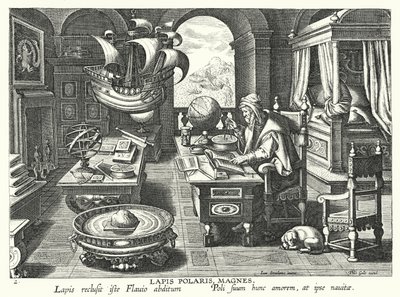 Lapis Polaris Magnes (rytina) od Jan van der Straet