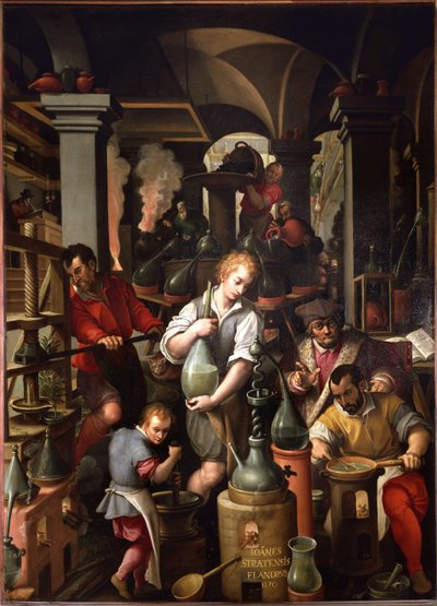 Alchymistická dílna od Jan van der Straet
