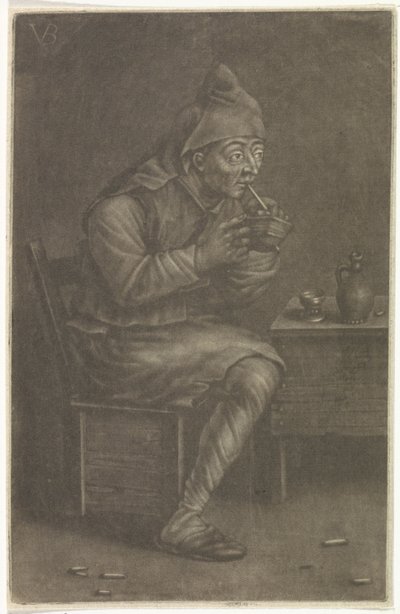 Muž zapálí dýmku od Jan van der Bruggen
