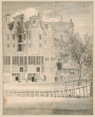 Vyhořelý dům na Leidsegracht, 1684 od Jan van der Heyden