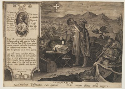 Astroláb - Amerigo Vespucci, od Nova Reperta od Jan van der Straet