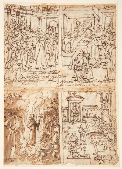 Osm scén ze života San Giovanni Gualberto (recto a verso) od Jan van der Straet, called Stradanus