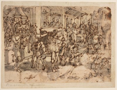 Vynález třmenu, design pro "Staphae, sive stapedes", pl. 9 v edici Nova Reperta (Nové vynálezy moderní doby). od Jan van der Straet, called Stradanus
