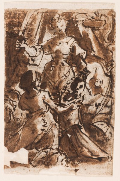 Recto: Judith s hlavou Holoferna; Nanebevstoupení Krista od Jan van der Straet, called Stradanus