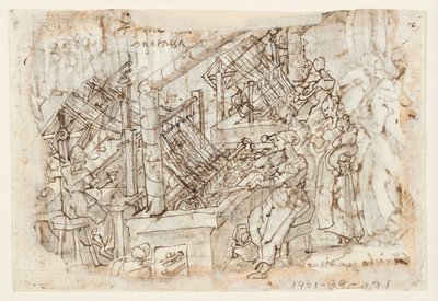 Sericulture, Unwinding Cocoons od Jan van der Straet, called Stradanus