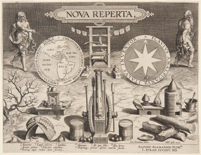 Titulní strana "New Discovery" od Jan van der Straet, called Stradanus