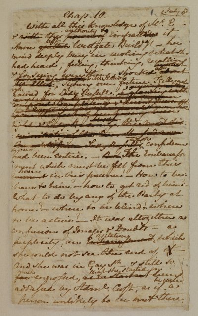 MS EG 3038 F.1 z kapitoly 10 „Přesvědčování“ od Jane Austen