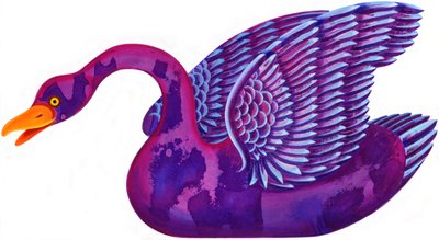 Swan, 1996, (inkoust a kvaš) od Jane Tattersfield