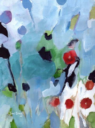 Rose Hips at Christmas I, cca 2016 (akvarel na papíře) od Janel Bragg