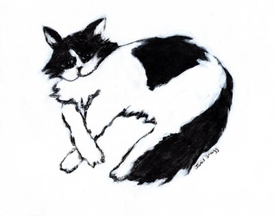 Thomas Lounging II, cca 2019 (kombinovaná technika na papíře) od Janel Bragg