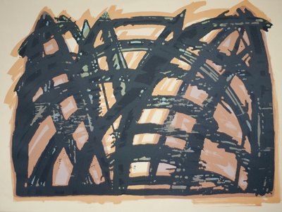 Head On (iii), 2014 (řez motorovou pilou a sítotisk) od Janet McKenzie