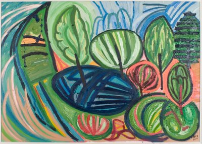 Wormiston Wood, léto, 2007 (olej na plátně) od Janet McKenzie