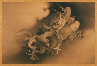 Dva draci v oblacích od Japanese Kanō Hōgai
