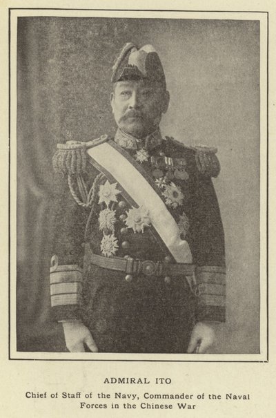 Admirál Ito, náčelník štábu námořnictva, velitel námořních sil v čínské válce od Japanese Photographer
