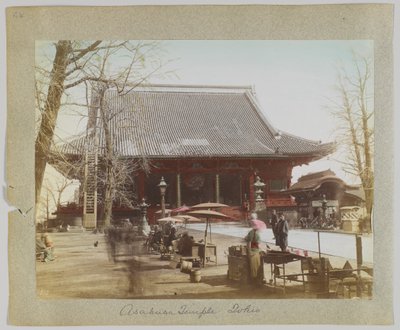 Chrám Asakusa, Tokio, Japonsko (ručně kolorovaná černobílá fotografie) od Japanese Photographer