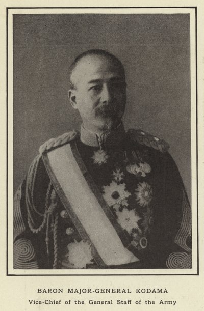 Baron generálmajor Kodama, zástupce náčelníka generálního štábu armády od Japanese Photographer