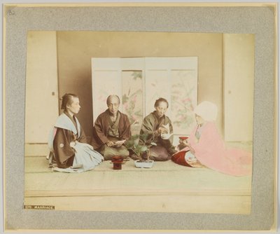 Japonský svatební obřad (ručně kolorovaná černobílá fotografie) od Japanese Photographer