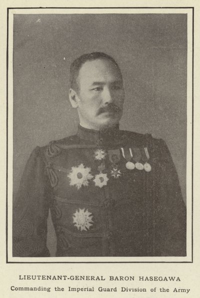Generálporučík Baron Hasegawa, velící armádní divizi císařské gardy od Japanese Photographer