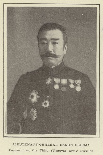 Generálporučík Baron Oshima, velící třetí (Nagojské) armádní divizi od Japanese Photographer
