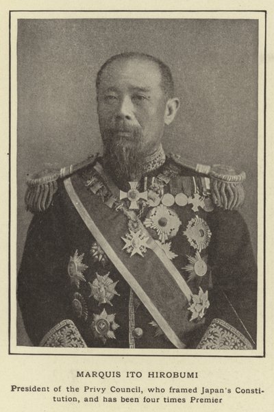 Marquis Ito Hirobumi, předseda tajné rady, který vytvořil japonskou ústavu a byl čtyřikrát premiérem od Japanese Photographer