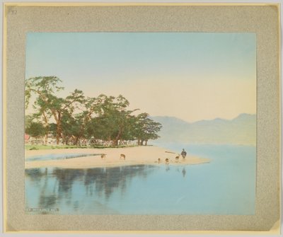 Miyajima, Japonsko (ručně kolorovaná černobílá fotografie) od Japanese Photographer