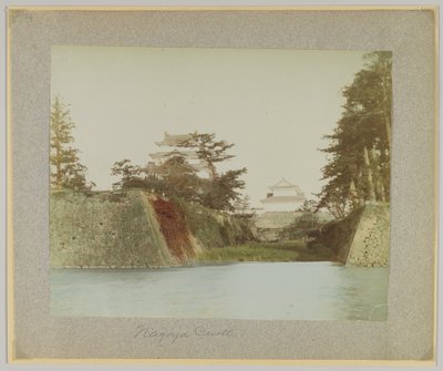 Hrad Nagoya, Japonsko (ručně kolorovaná černobílá fotografie) od Japanese Photographer