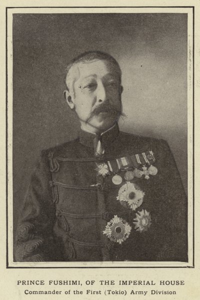 Princ Fushimi, z císařského domu, velitel první (tokijské) armádní divize od Japanese Photographer