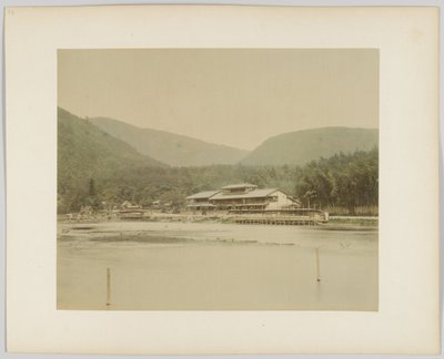 Říční krajina, Japonsko (ručně kolorovaná černobílá fotografie) od Japanese Photographer