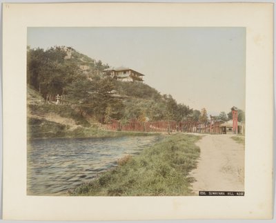 Suwayama Hill, Kobe, Japonsko (ručně kolorovaná černobílá fotografie) od Japanese Photographer