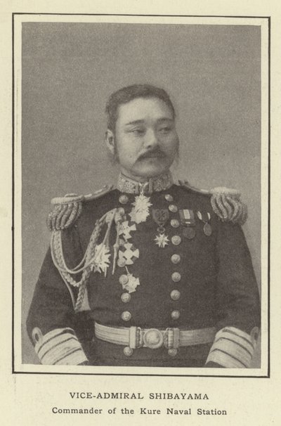 Viceadmirál Shibayama, velitel námořní stanice Kure od Japanese Photographer