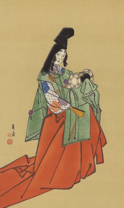 Shirabyoshi, ve věku vlády Kamakura (chromolitho) od Japanese School