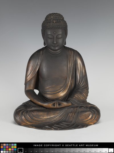 Amida Buddha na lotosovém podstavci od Japanese School