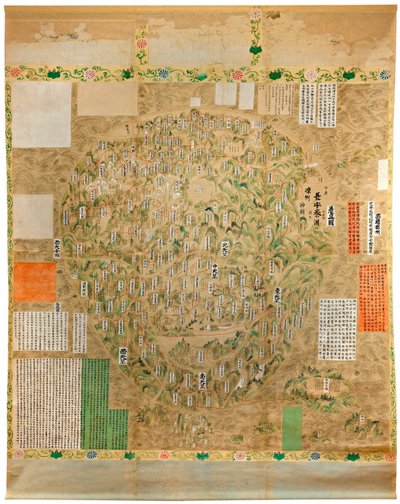 Buddhistická mapa světa – Japonská škola Akvarel a inkoust z počátku 18. století – Adelaide, Galerie umění Jižní Austrálie, Austrálie od Japanese School
