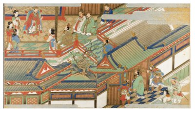 Čínská soudní scéna ve stylu Yamato-e od Japanese School
