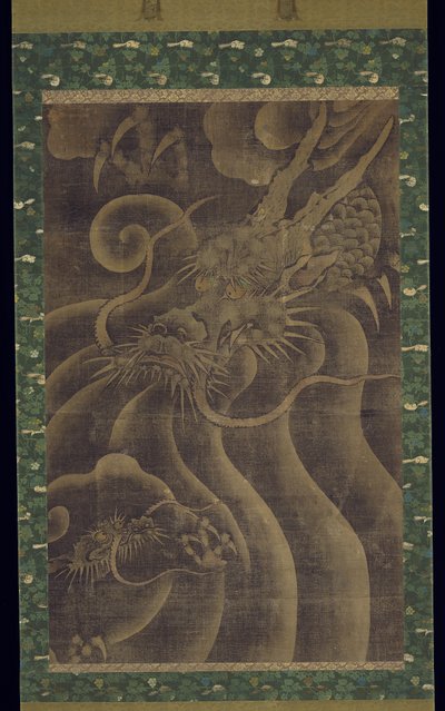Drak (inkoust a barva na hedvábí) od Japanese School