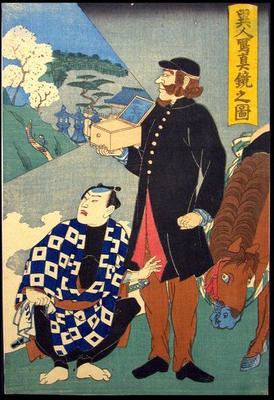 Zahraniční zrcadlo odrážející realitu (Ijin shashin kagami no zu) od Japanese School