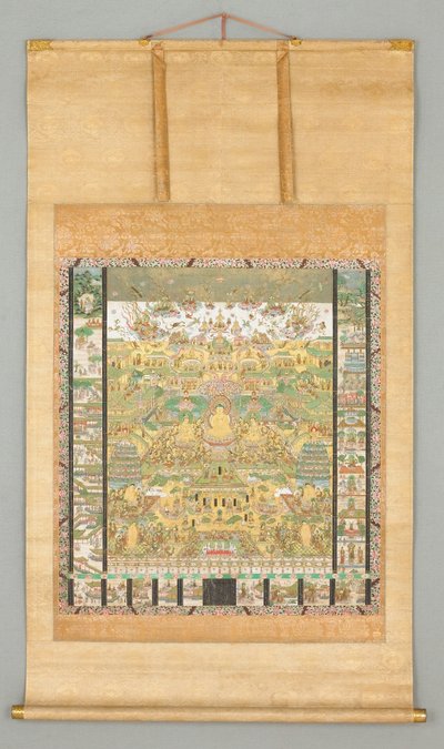 Ilustrace kontemplační sútry
(Taima Mandara) od Japanese School