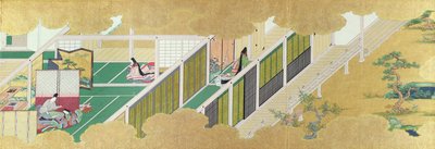 Japonský interiér (svitkové malování) od Japanese School