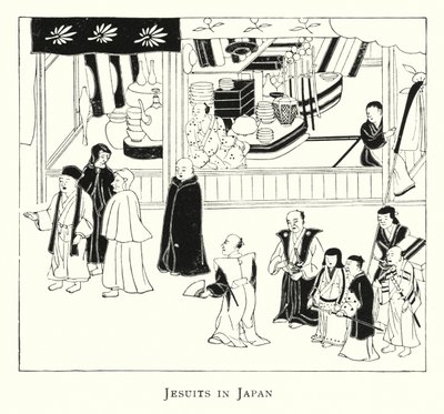 Jezuité v Japonsku (litho) od Japanese School