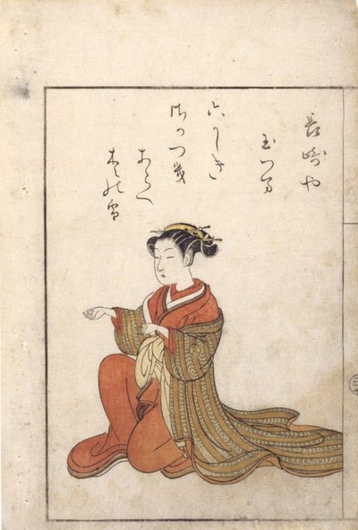 Klečící žena (dřevěný blok) od Japanese School