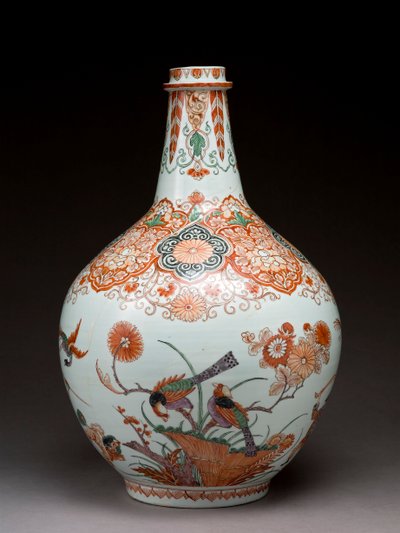Velká lahvová váza, zdobená v Holandsku ve stylu Imari, Ko-Imari, konec 17. století (hliněné nádobí se smaltovanou polevou) od Japanese School