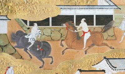 Osakazu Byobu - japonské osmipanelové skládací plátno (malba) od Japanese School